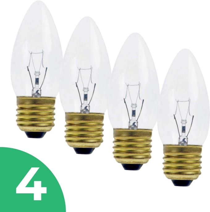 Trixline Kaarslamp Gloeilamp E27 - 25W - Warm Wit Licht (2700K) - 180 lm - 1 jaar - Dimbaar - 4 stuks