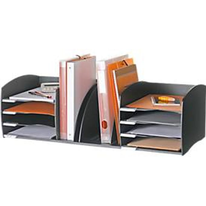 Paperflow desk organizer, 8 vakken, Verstelbare scheidingswanden, zwart
