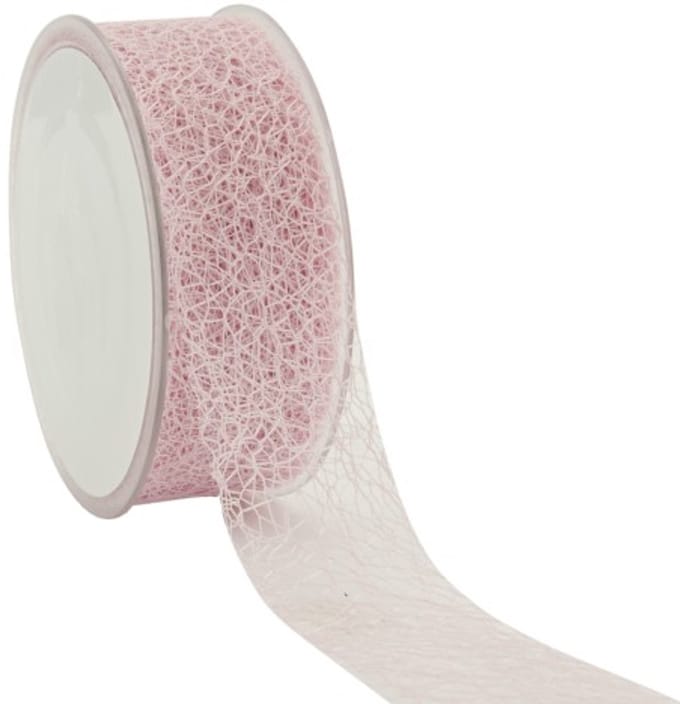 Crispy lint Honeycomb Licht Roze 38mm 20m