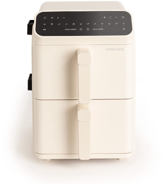 CREATE - 11,2 L Airfryer met dubbele laag en onafhankelijke bediening, Gebroken wit - AIR FRYER DUAL STACK
