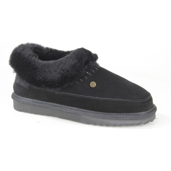 Warmbat Barraba black/black dames pantoffel (gesloten hiel)