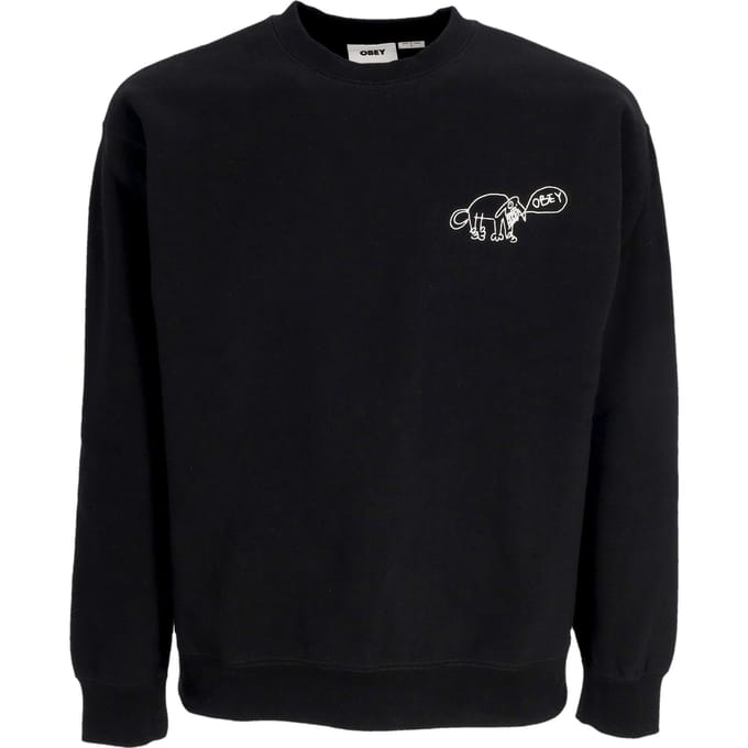 Mannen Crew Doodle Crew Fleece Black