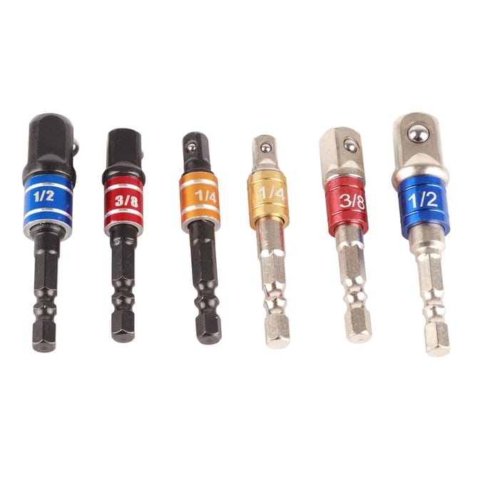 6-delige Socket Adapter Set Zeskantige Schacht Bit Socket Moersleutel Adapter Verlengset Luchtschroevendraaier Vermogen