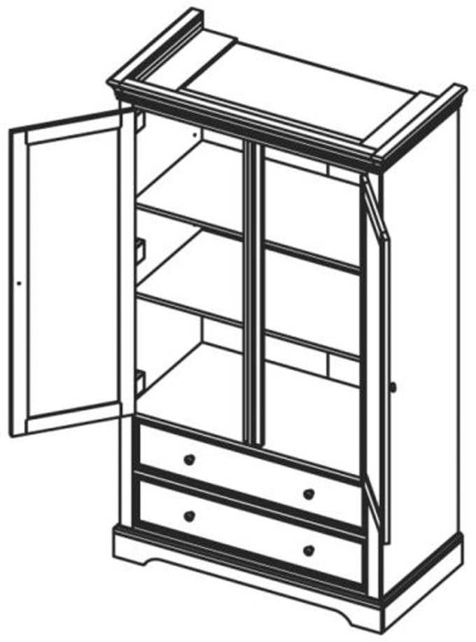 Kidsmill Chateau E4 Linnenkast 2-Deurs - Wit