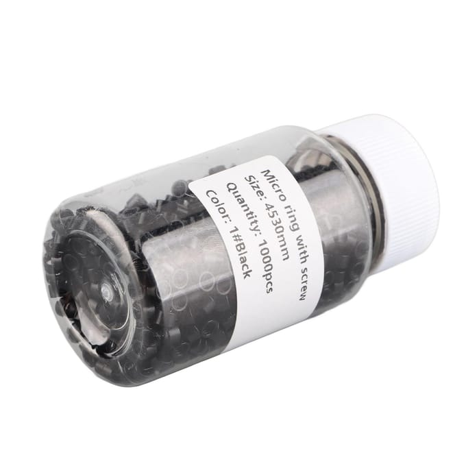 1000 stuks Aluminium Micro Links Ringen Kralen Schroef Micro Ringen Hairextension Tool Zwart gray