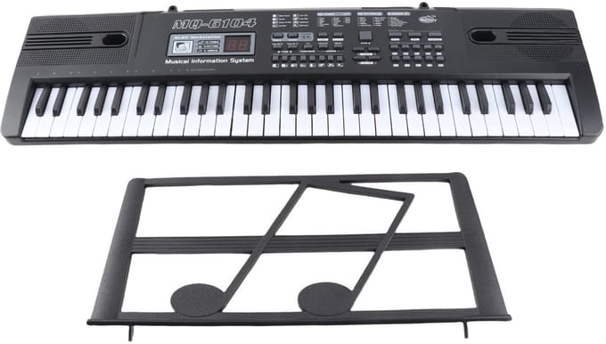 Kinder Keyboard 61 Toetsen met Microfoon – Elektronische Piano Kinderen 16 Klanken 10 Ritmes USB Batterij