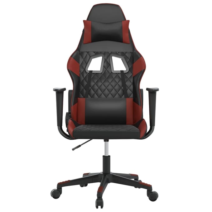 vidaXL - Gamestoel - kunstleer - zwart - en - wijnrood