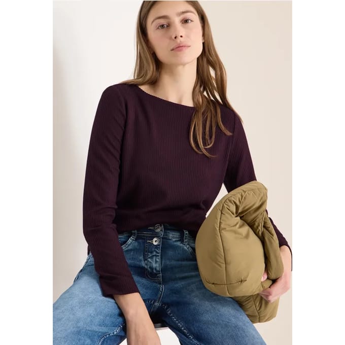 Getextureerd shirt met lange mouwen