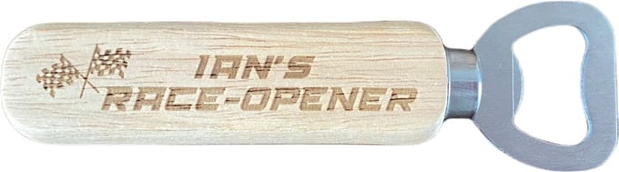 Houten opener met tekst - flesopener - gepersonaliseerd - eigen tekst opdruk mogelijk
