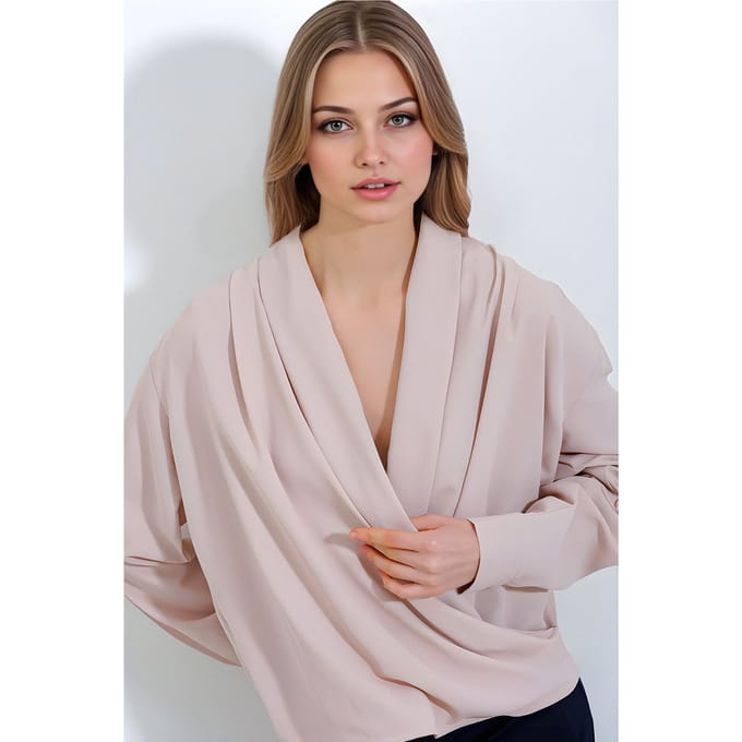 Sjaalkraag Losse Pasvorm Blouse