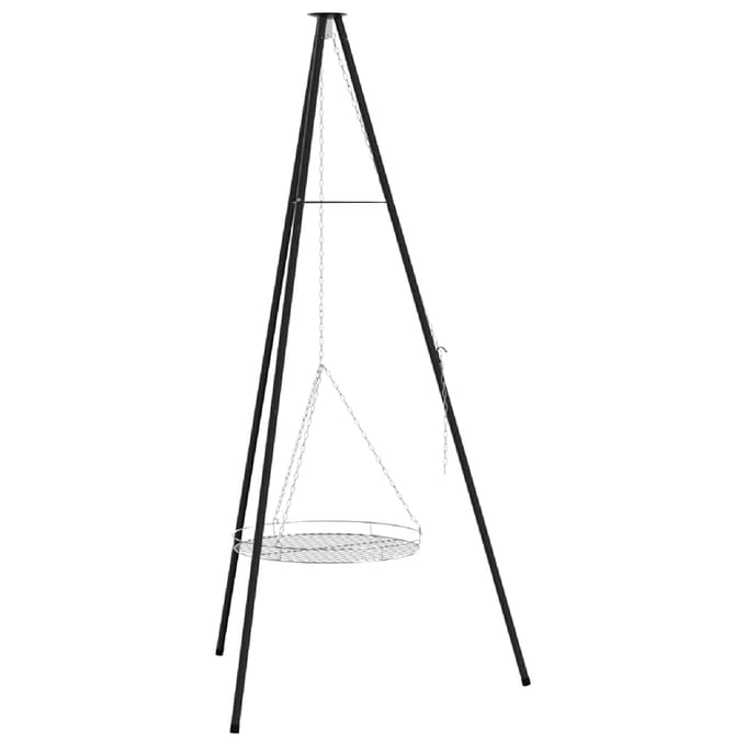 vidaXL Kampvuur tripod 2 st Zwart Staal