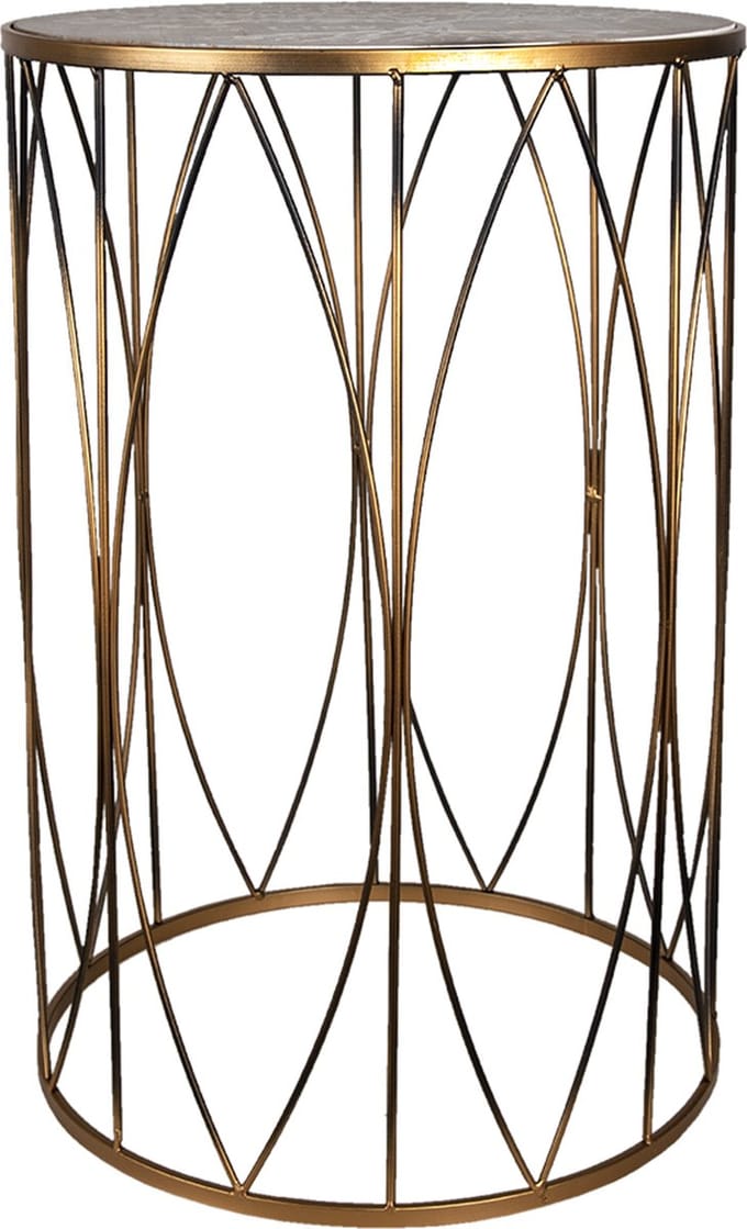 Clayre & Eef Bijzettafel Ø 40x60 cm Goudkleurig IJzer