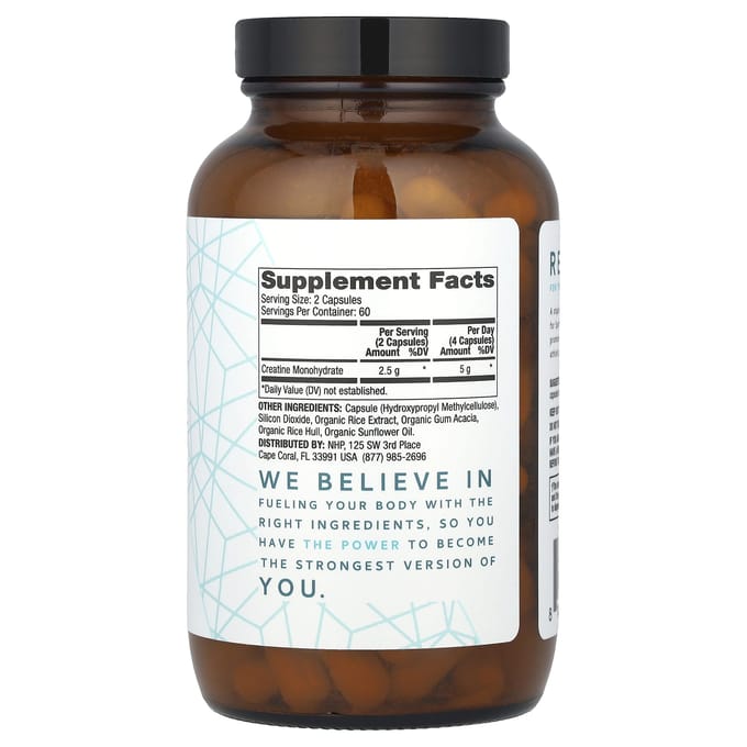 Dr. Mercola, Monohydrate de Créatine, 2,5 g, 120 Capsules (1,25 g par capsule)