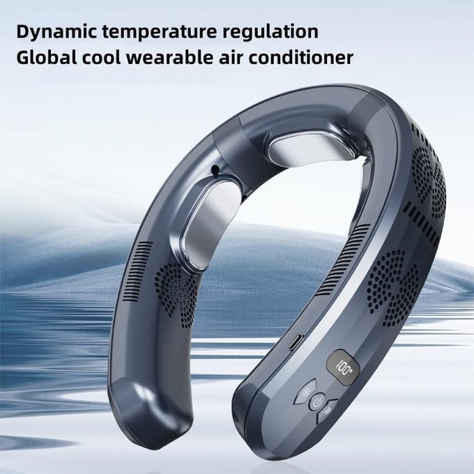 Nieuwe nekventilator 6000 mAh Mini USB digitaal display Oplaadbare draagbare ventilator Krachtige snelle luchtkoeling Bladeless mobiele ventilator Buitenkoeler