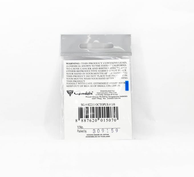 Gamakatsu Octopus Haak Nano Alpha Maat 1/0, 6 Per Pak (5070) white