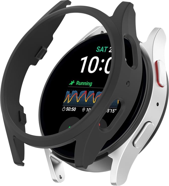 Strap-it PC hard case hoesje - geschikt voor de Samsung Galaxy Watch 7 44mm (zwart)