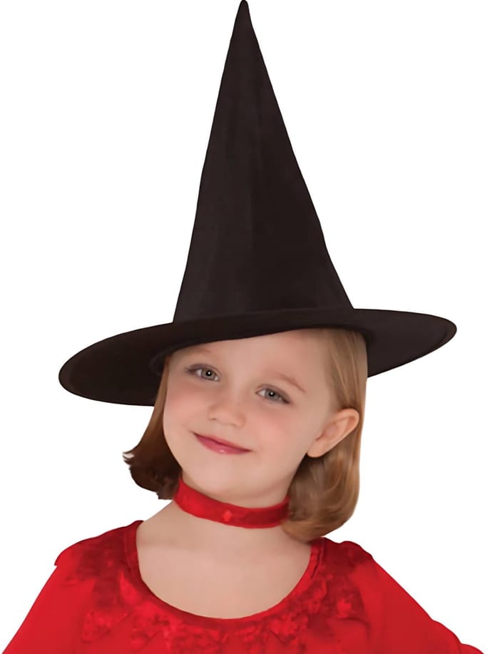 Heksenhoed - zwart - halloween/carnaval - voor kinderen - verkleedaccessoires