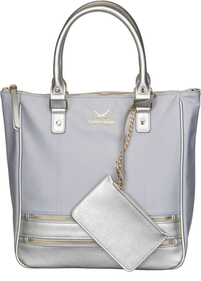 Sansibar Handtas Schoudertas Shopper Bag Silver Zilverkleurig