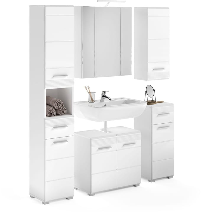 xonox.home badkamermeubel incl. verlichting Linus wit imitatie 151x182x34 cm