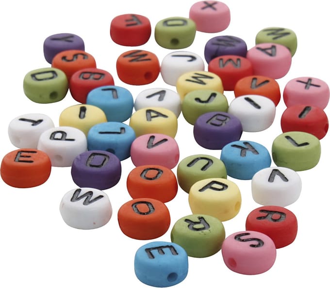 Creativ Company Round Letter Beads Various Colors 25 grams