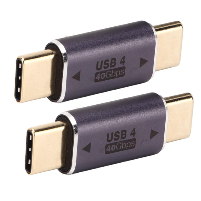 2 stuks Type C Mannelijk naar Type C Mannelijk Adapter 40Gbps 100W Rechte Mini USB C Adapter voor Laptop