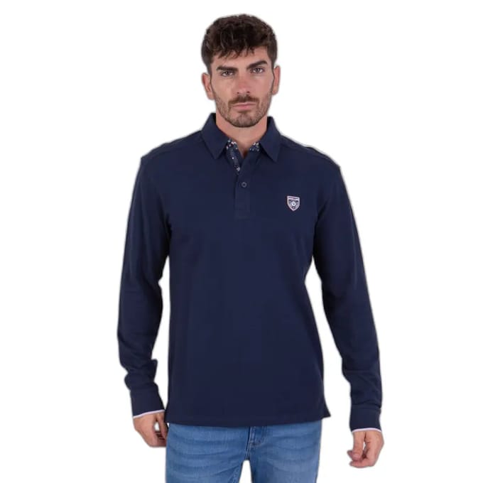 Polo met lange mouwen en schouderstiksels Camberabero