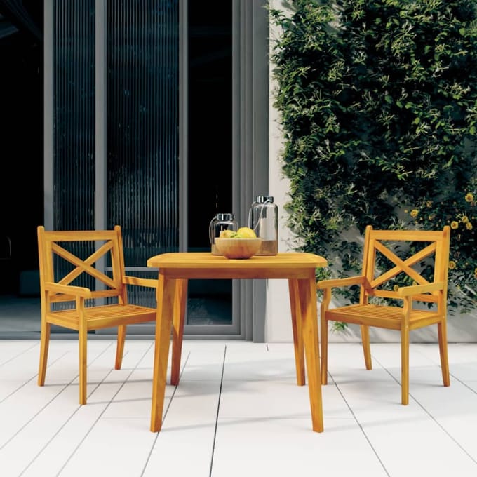 vidaXL - 3-delige - Tuinset - massief - acaciahout