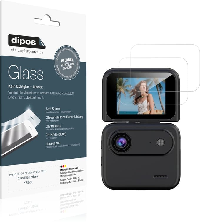 dipos – 2x Pantserfolie geschikt voor CrediGarden Y360 | 9H Screenprotector