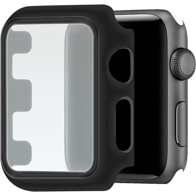 Apple Watch Hoesje met Screenprotector gehard glas - 40mm - Zwart