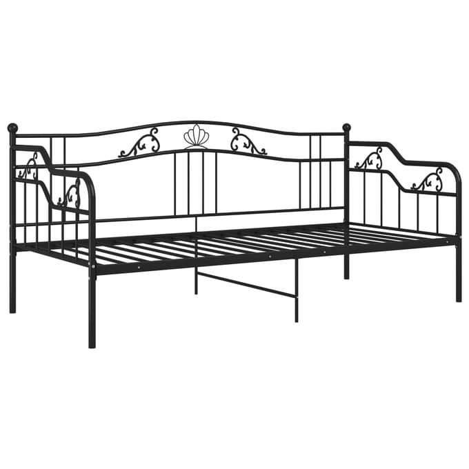 vidaXL - Slaapbank - metaal - zwart - 90x200 - cm