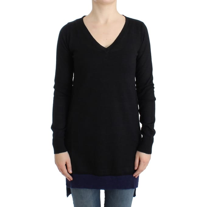 Costume National Dames Zwarte V-hals lichtgewicht trui