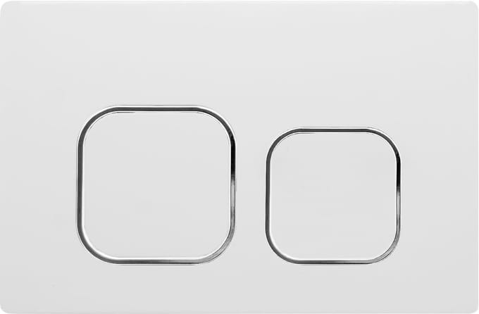 WC bedieningsplaat - Spoelplaat toilet - Dubbele spoeling - Brede compatibiliteit - 24x16 centimeter - Wit verchroomd