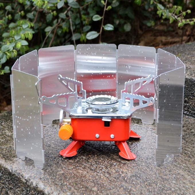 Buiten Picknick Windscherm Mini 9-delig Kookkop Windscherm Camping Windscherm gray