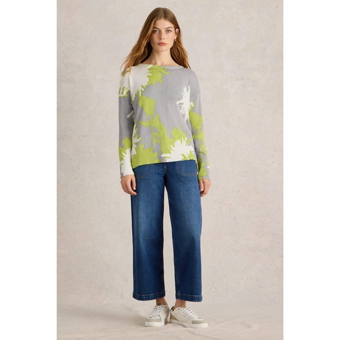 White Stuff Olive Floral Jumper Grey Print Größe: 6 | Pullover Outlet | Damen | Grau