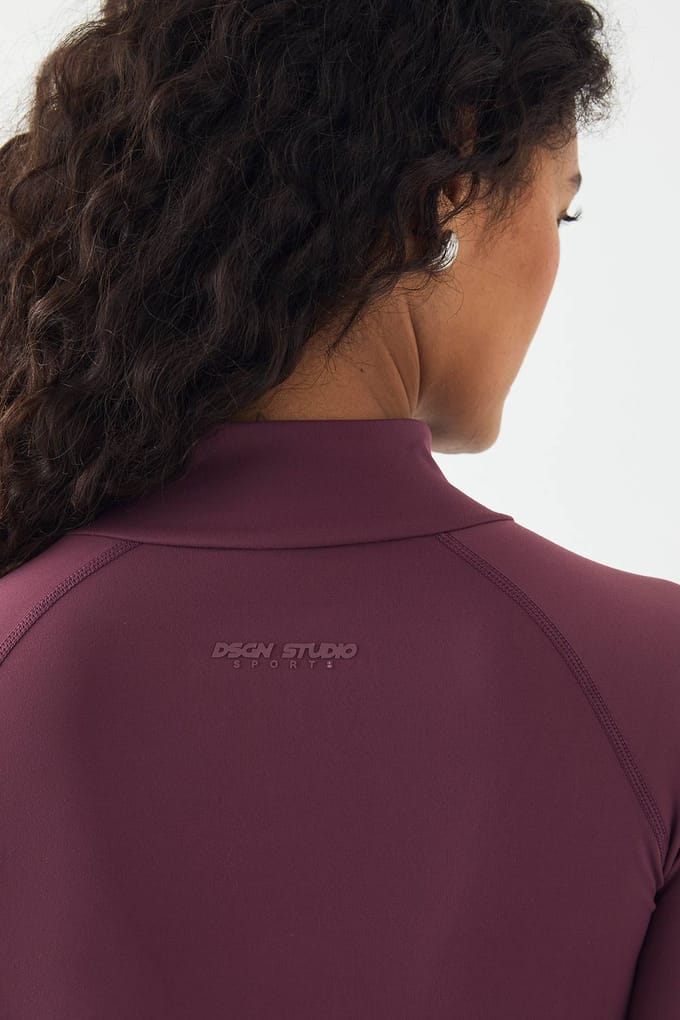 Dames DSGN Studio Sports Super Zachte Doorritsjack | Pruim | Maat: Medium