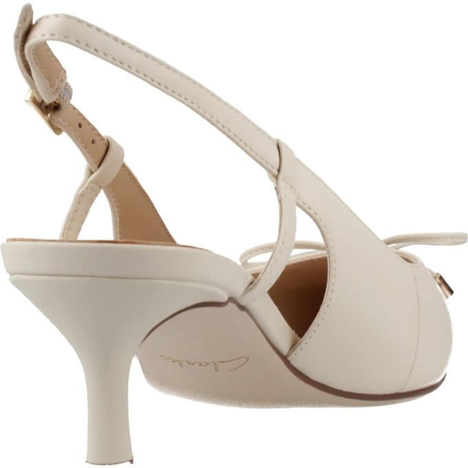 Clarks Shoes Zarey Bow Hakken Beige EU 36 Vrouw