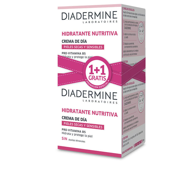 Crème hydratante - Diadermine - SOIN ESSENTIEL - 50 ml x 2 - Tous types de peau - Texture crème
