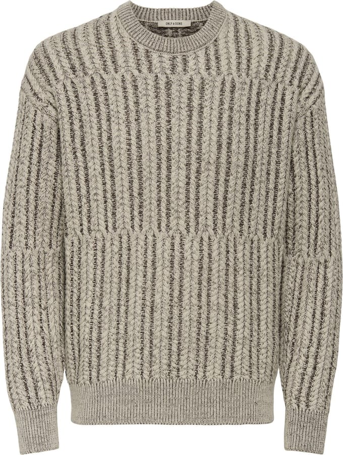 ONLY&SONS - ONSFILL RLX LS CABEL CREW KNIT - Heren - Gebreide truien