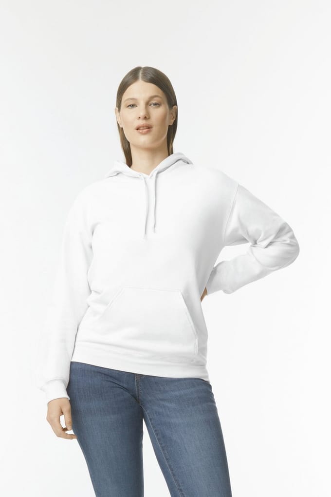 Gildan Sweater met capuchon Midweight Softstyle GISF500 - White - XXL
