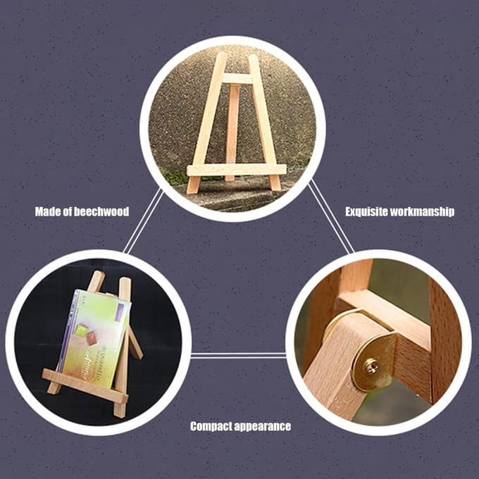 Mini Houten Statief Ezel Display Schilderij Stand Kaart Canvas Houder Bruiloft Feest beige