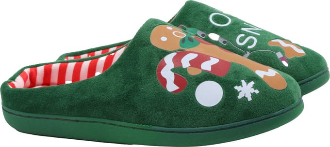 Kerst Special! Frenzy- Heren Pantoffel - Christmas Gingerbread Men - Groen - 43