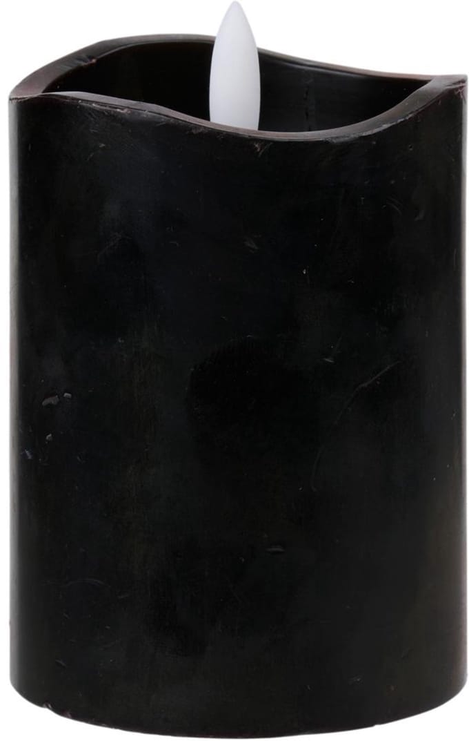 LED candle wetlook black H10cm