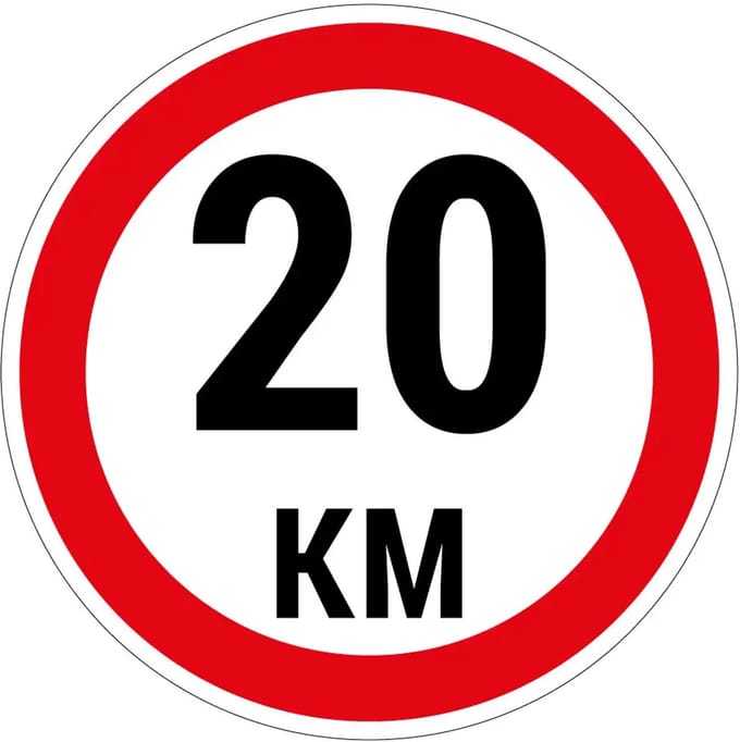 20 km bord | gecoat dibond materiaal | 20 cm