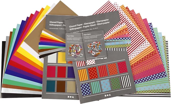 Glanspapier, vel 32x40 cm, 80 gr, 1 set