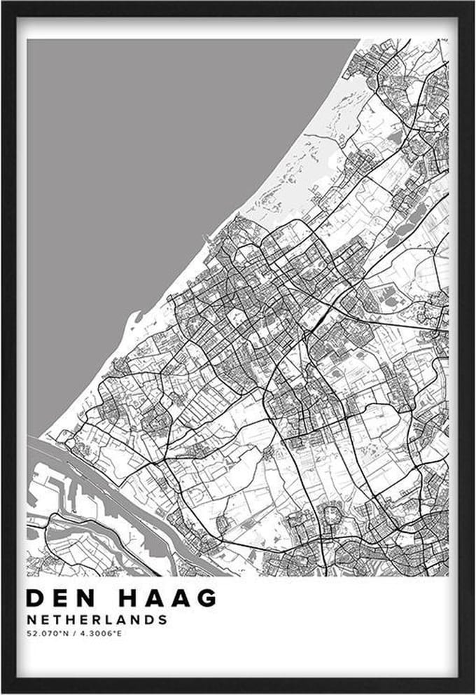 Poster Stad Den Haag A4 - 21 x 30 cm (Exclusief Lijst)