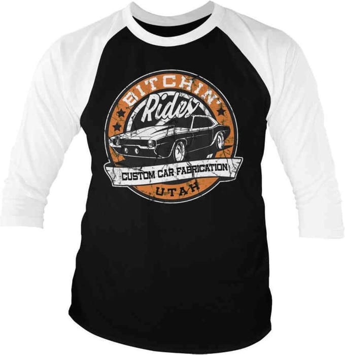 Bitchin' Rides Raglan top -S- Utah Zwart/Wit