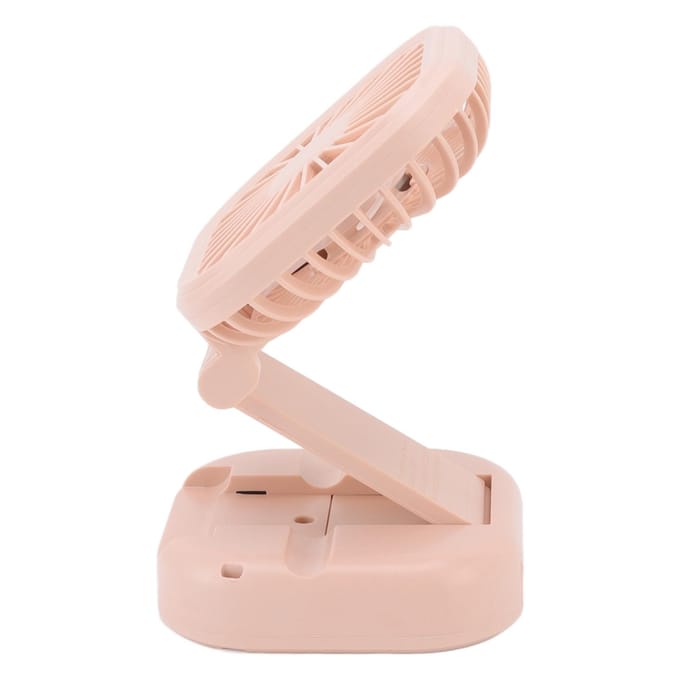 Draagbare Opvouwbare Ventilator 3 Snelheden USB-Gevoed Oplaadbaar Draaibaar Handheld Desktop Klein roze