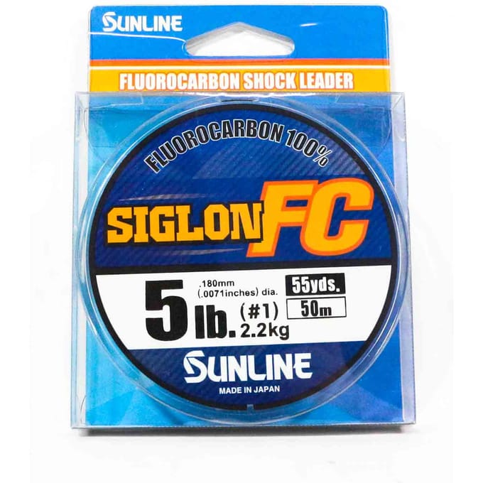 Sunline Fluorocarbon Leader Siglon FC 100% 50m 5lb Diamètre 0,18mm (8258) pur