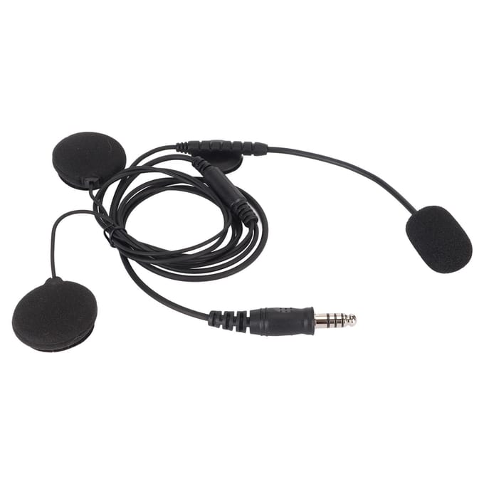 Motorhelm Integraal Oortje Microfoon 7.1mm Plug Portofoon Walkie Talkie Motorfiets Headset black