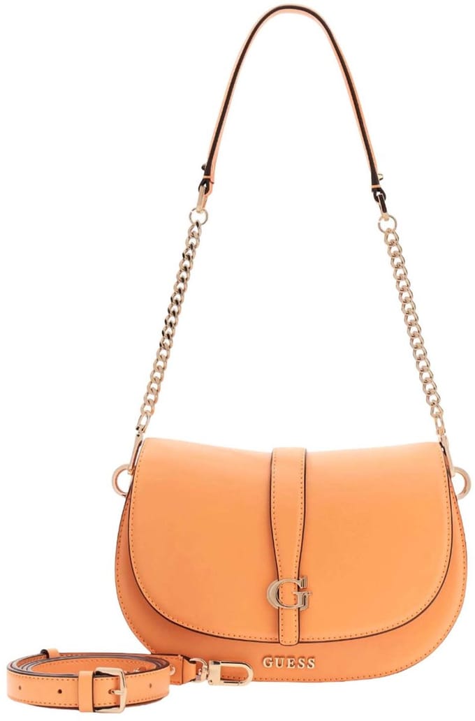 GUESS schoudertas Carrie Flap Shoulder Bag Apricot abrikoos